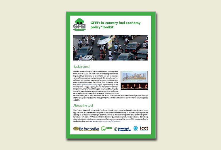 GFEI's in-country fuel economy policy 'Toolkit'