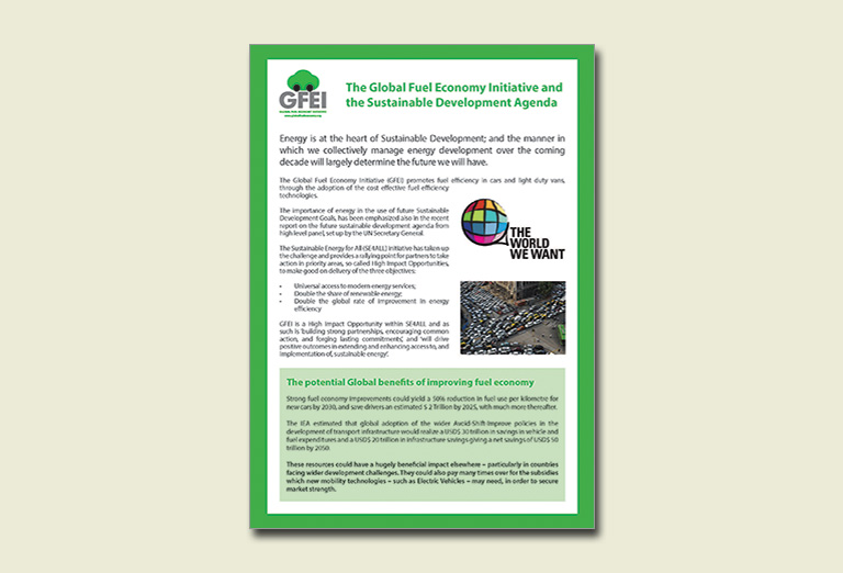 The Global Fuel Economy Initiative and the Sustainable Development Agenda