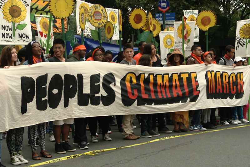 Protesters in New York demanded urgent action on climate change ahead of the UN climate summit in September 2014